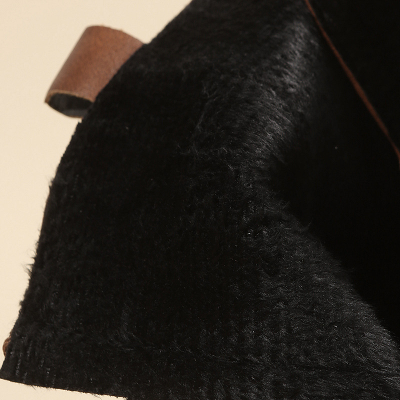 Booties with side zippers chunky heels plus size women's boots_voghion.com