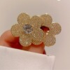 Minimalistic cute genuine design sophisticated brooch, universal fashionable jacket lapel pin, pin, flowered