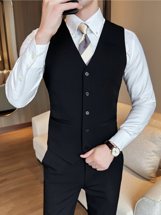 Venta directa de fábrica modelos de primavera y otoño versión coreana del chaleco de traje de hombre delgado de negocios casual de los hombres chaleco de traje profesional chaleco