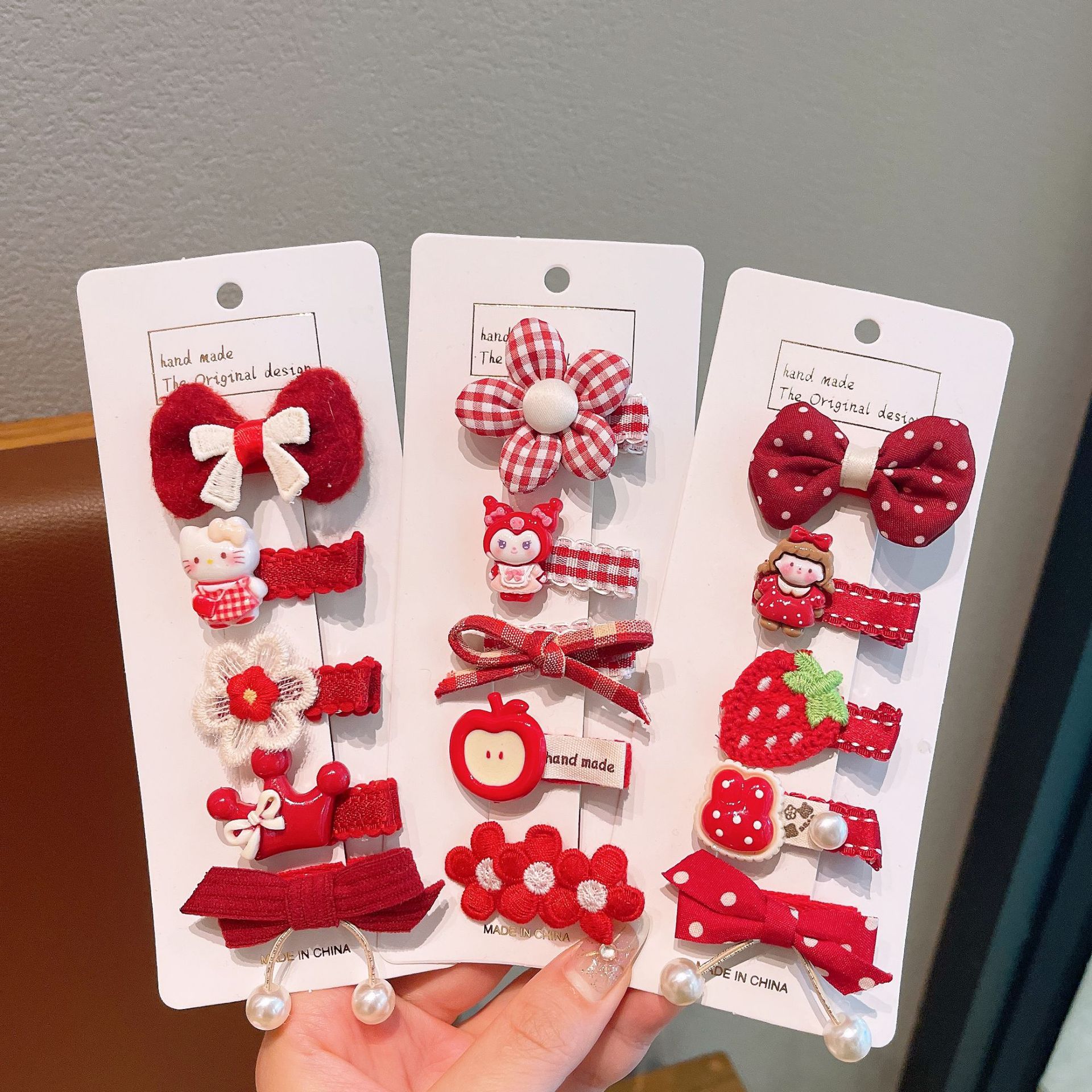 Clip niñas adorables clips tocadillos red nueva tarjeta de cabello para niñas clips de frangeo lateral clip de cabello roto