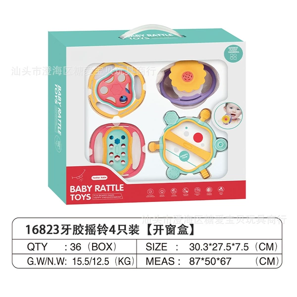 16823 tooth glue rattle 4 pieces [window box]