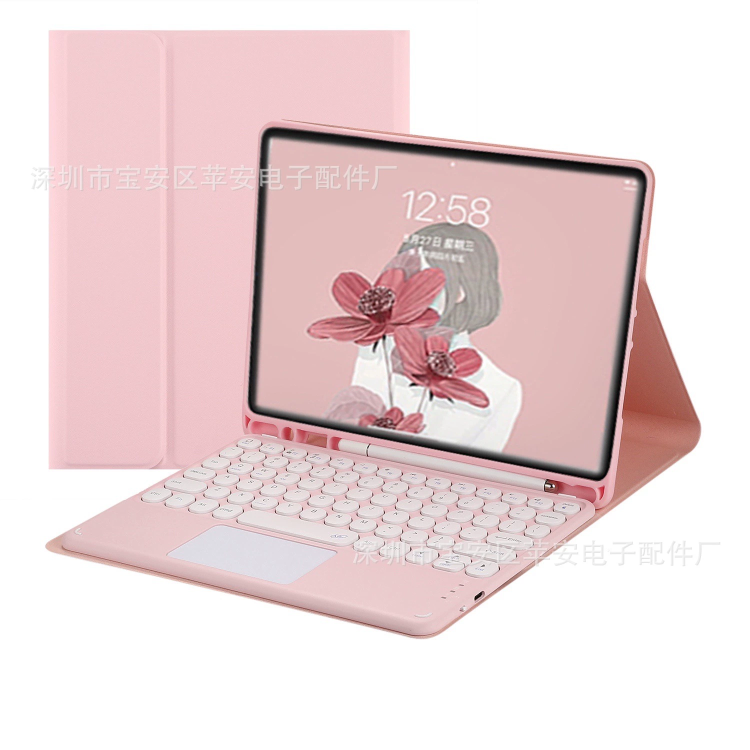 Совместимый защитный чехол для клавиатуры с Bluetooth 2024 IPAD Air11 Pro11 круглая крышка сенсор AIR13 цвет в цвет