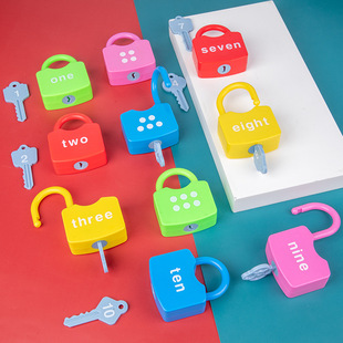 Montessori wooden unlocking matching digital color building blocks cognitive mathematics enlightenment teaching aids life parent-child game toys