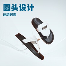 纯原工厂夹趾人字拖鞋银扣真皮外穿沙滩鞋休闲百搭耐磨一字半拖鞋