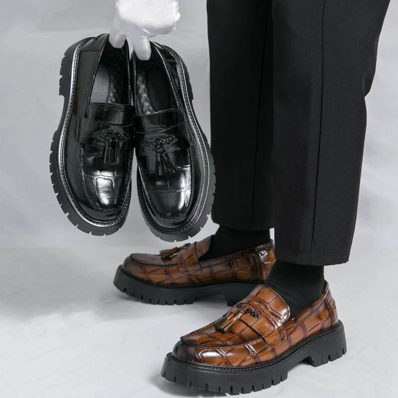 Quanzhou оптовая мужская обувь с кисточками на большой подошве повседневная обувь Lefu мужская молодежная обувь в британском стиле крокодиловая обувь