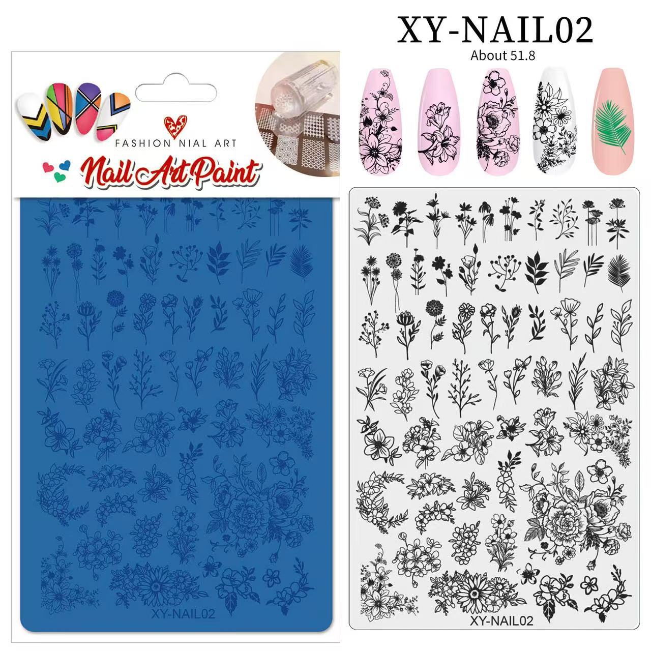 Impresión de manicuras de acero mariposa flor de impresión de encaje adhesivo de transferencia de placa de acero estricada plantilla de impresión de año de la serpiente