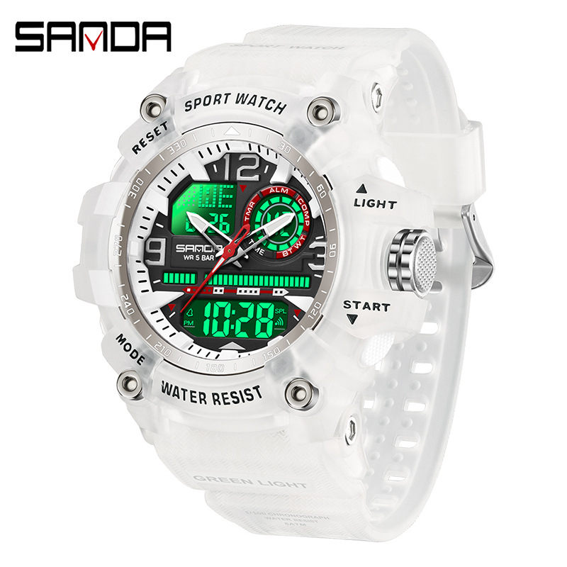 Reloj electrónico Sanda Reloj deportivo multifuncional de moda juvenil SANDA Reloj despertador impermeable Reloj para estudiantes 3367
