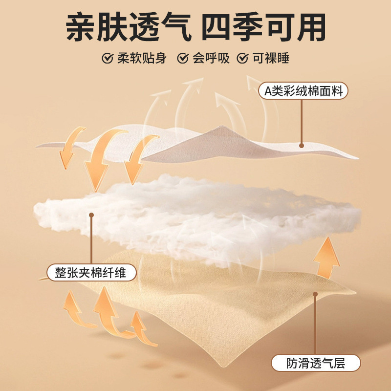 Cama de algodón de grasa tipo A una sola pieza 2025 nueva cubierta de cama a prueba de polvo de cama de tatami cubierta protectora de almohadilla