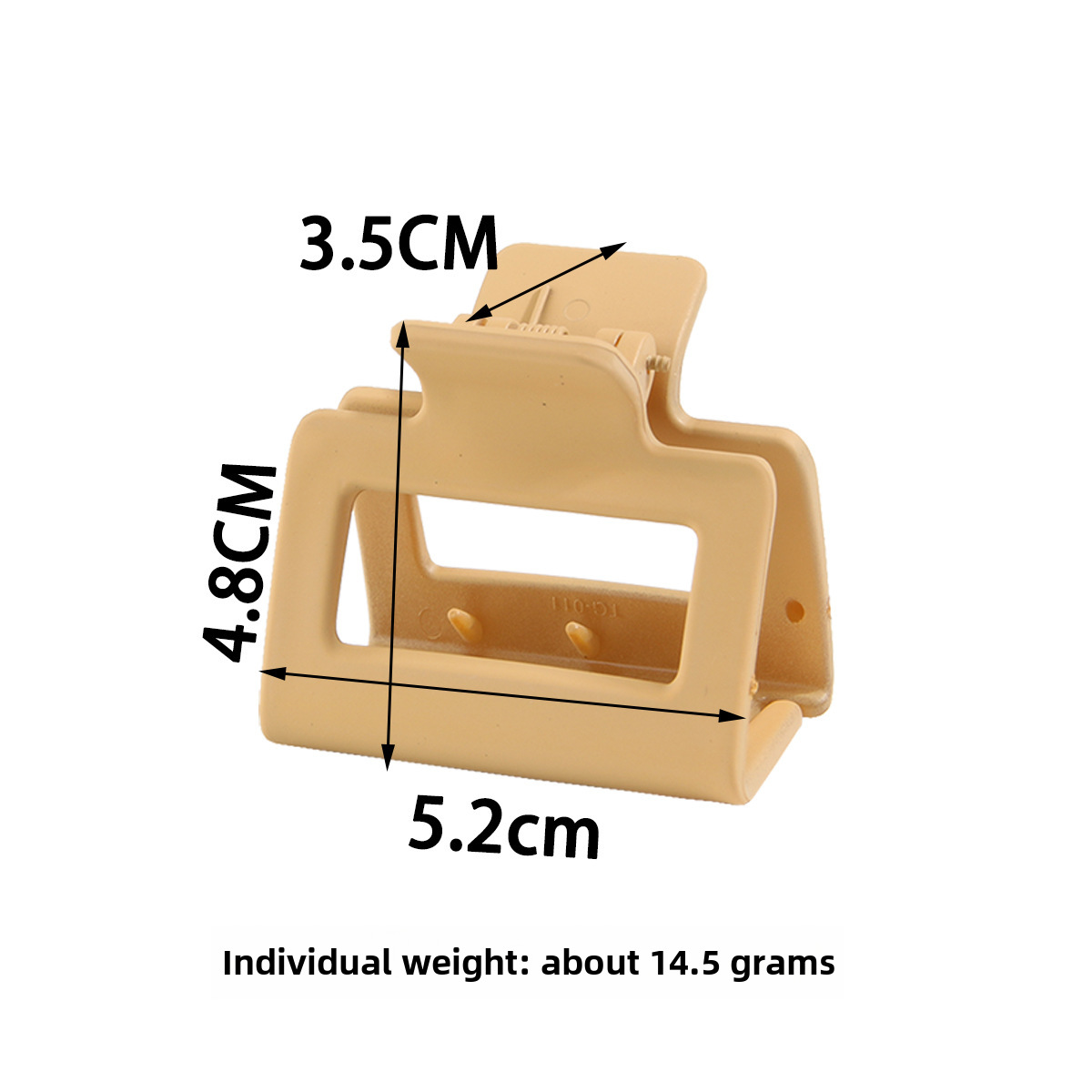 Guanyang PS material 5cm square matte grip clip cross-border  explosion hair claw clip with combination set_voghion.com