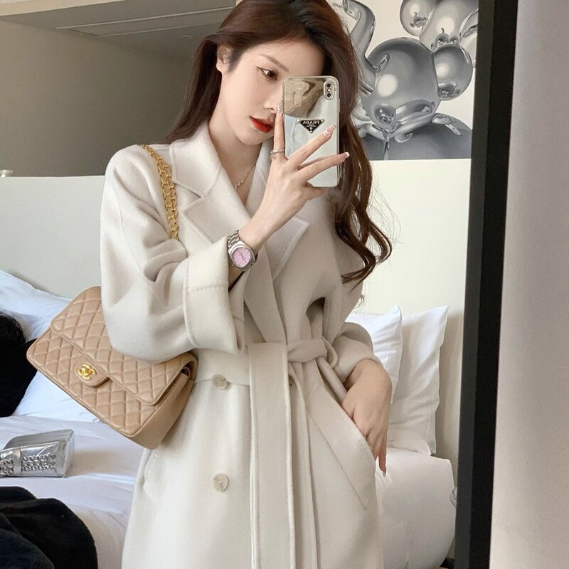 Hot-Selling New Product: Women's Mid-Length Double-Sided Woolen Coat for Autumn and Winter 2026, New Double-Sided Woolen Jacket