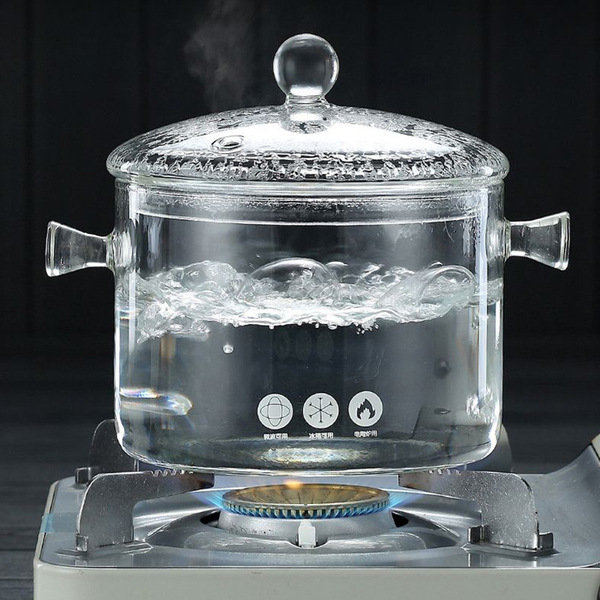 Spot supply of double-ear transparent glass pot Japanese household…