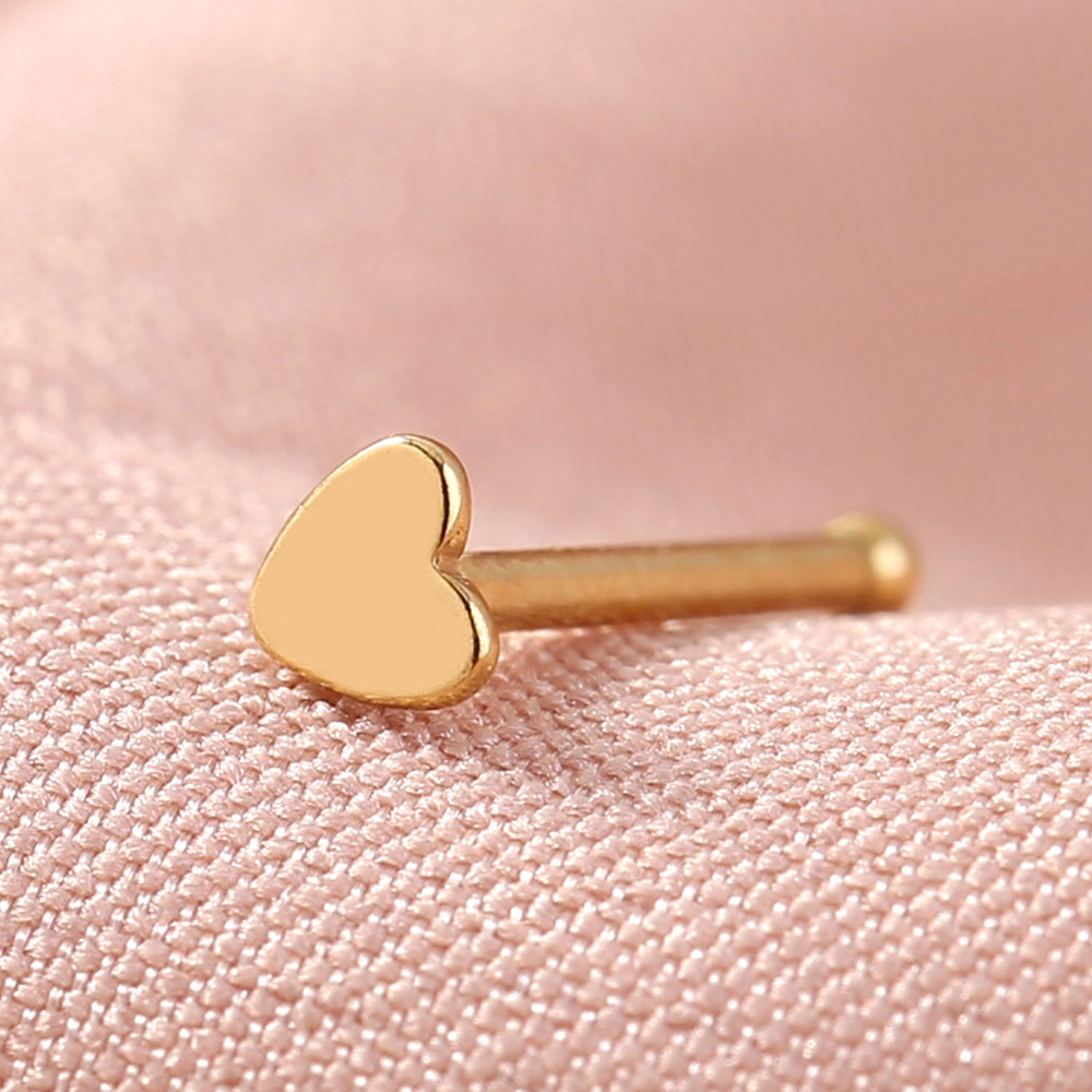 fashion womenu0027s smooth heart-shaped stainless steel nose ring wholesale