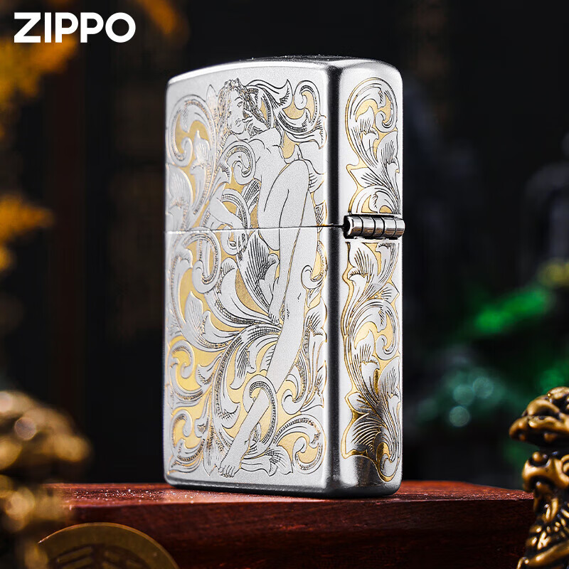 zippo打火机正品 财色双收招财貔貅外壳官方防风煤油男士生日礼物|undefined
