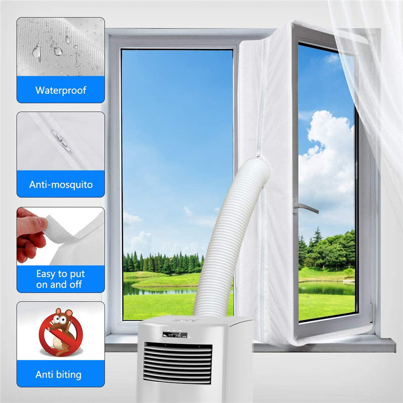 Sliding Door Sealing Cloth Mobile Air Conditioner Sealing Soft Cloth Two Holes Empty Window Sealing Cloth Air Conditioner Baffle Windshield Cloth