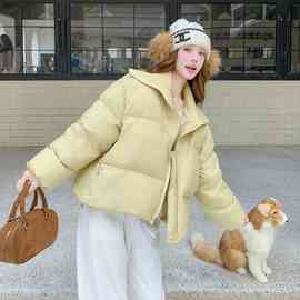 新款首发现货针织大翻领韩版羽绒服绒2025