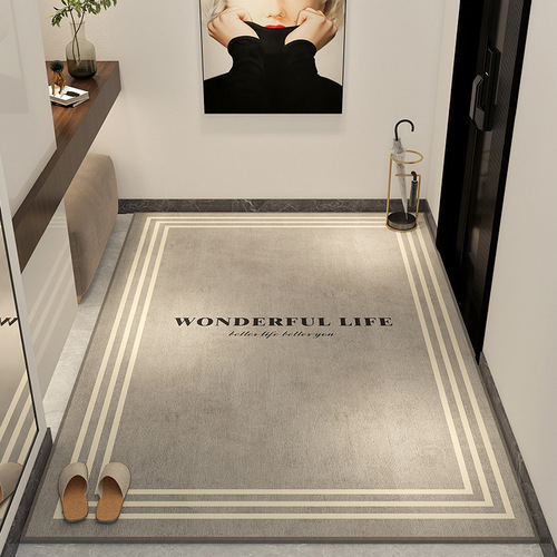 Nordic simple home entrance crystal velvet floor mats can be cut and stain-resistant, water-absorbent and non-slip entrance floor mats