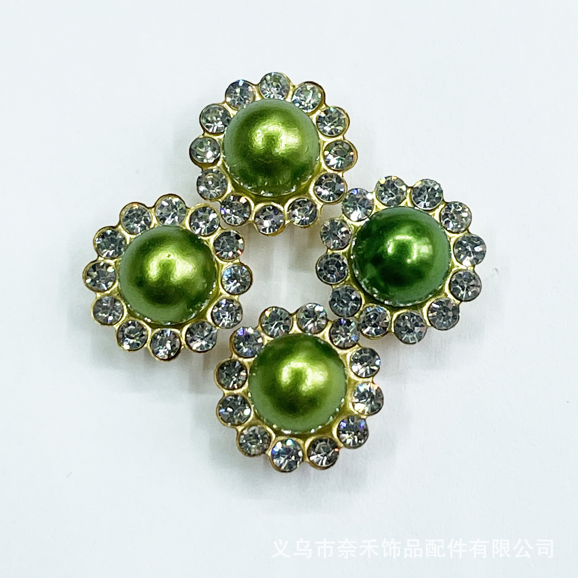 Fábrica de perlas artificiales de doble capa de diamante arco flor corazón diamante bricolaje accesorios para el cabello accesorios de diamantes de girasol