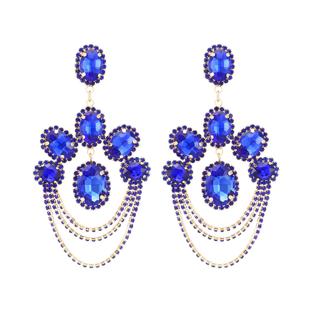 Geometric Pattern 1 Pair British Style Geometric Glass Plating Artificial Gemstones Women's Earrings