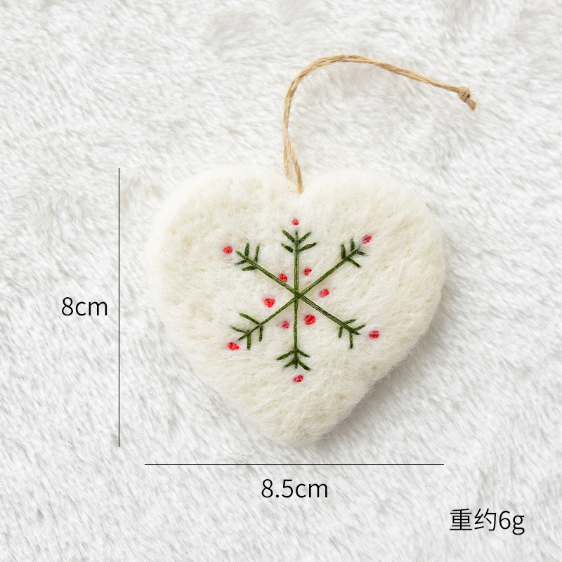 アマゾン越境クリスマスデコレーション ウールフェルト ハート 雪の結晶 ミニクリスマスツリー飾り クリスマスデコレーションペンダント|undefined