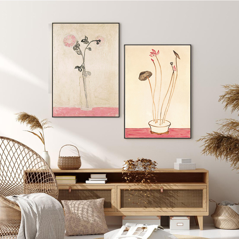 常玉静物花卉新中式装饰画 客厅玄关卧室床头挂画 现代小众艺术画