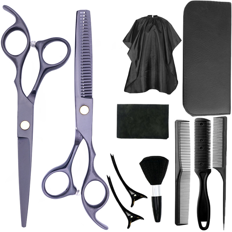 Tijeras para el cabello Zhangjiagang especiales para el cabello fino y roto, tijeras planas, flequillo, estilista transfronterizo, juego de tijeras de doble uso