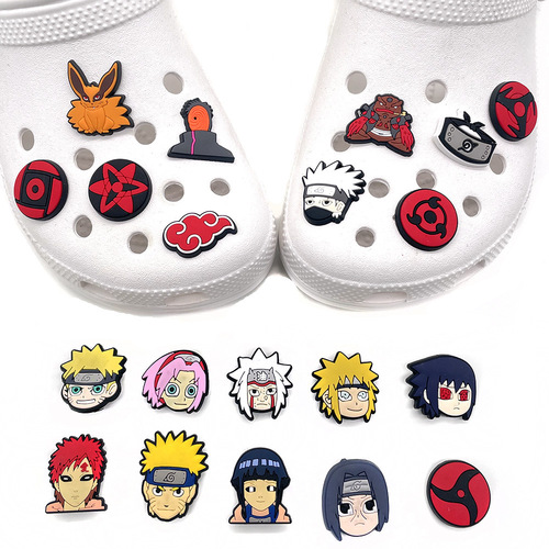 Naruto Series Removable Crocs Flower Shoe Buckle PVC Soft Rubber Garden Shoe Decorative Buckle