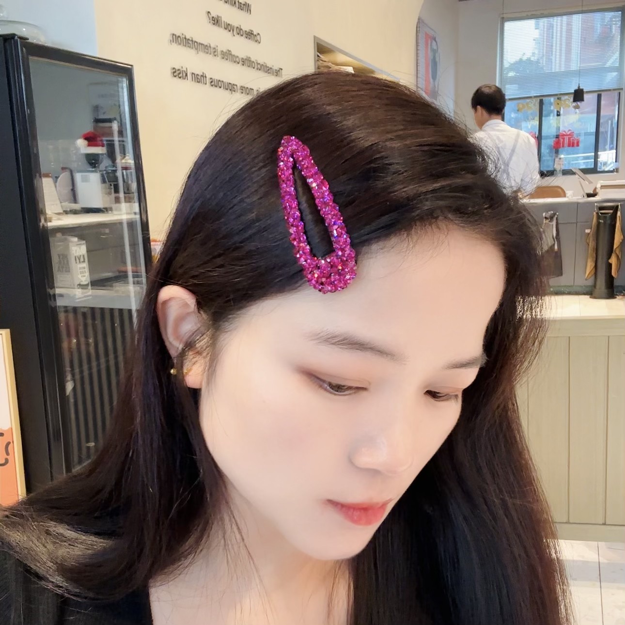 18g Weight Hair Clip Hair Accessories Type 1 Piece Quantity Daily, Street Occasion Artificial Crystal Material Solid Color Pattern All Seasons Season Women's Gender Elegant, Shiny Style Elegant Shiny Women's Solid Color Artificial Crystal Hair Clip 8