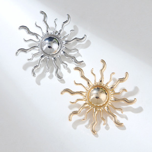 Lanhao Ins Niche Design Fashionable Stylish Sunflower Environmentally Friendly Alloy Brooch French Coat Sweater Pin