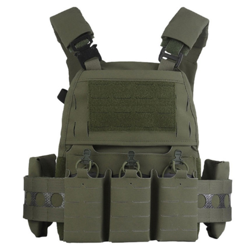 Stock 600D nylon V5 chaleco táctico W4005 con triple MOLLE montaje multifuncional chaleco de desmontaje rápido image 1
