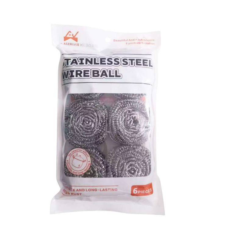 Bola de acero grande asequible bola de acero inoxidable limpia bola cepillo lavavajillas con mango cocina doméstica no caiga alambre bola de acero