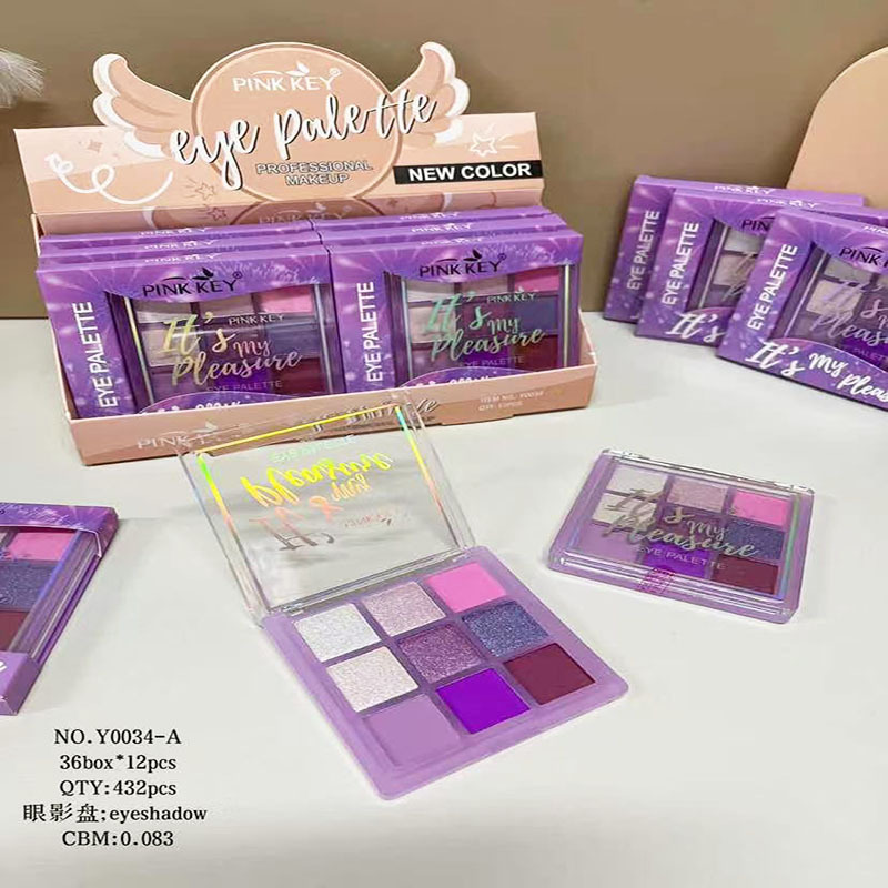 PINKKEY Nuevo comercio exterior transfronterizo 9 colores mate perlado blush alto brillo color tierra cebolla dorada polvo de maquillaje bandeja en stock