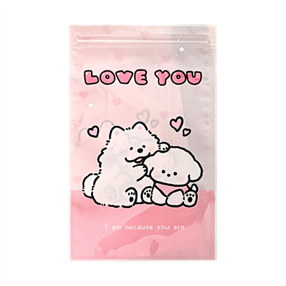 Tengyi conjunto-nombre autorizado lindo cachorro de dibujos animados ziplock bolsa impermeable a prueba de polvo chica multifuncional bolsa sellada al por mayor