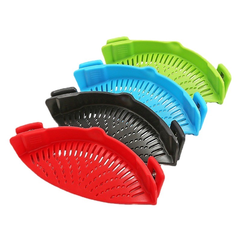 A2610 escurridor de cocina de silicona olla borde vertedor escurridor de agua del hogar fideos escurridor a prueba de fugas