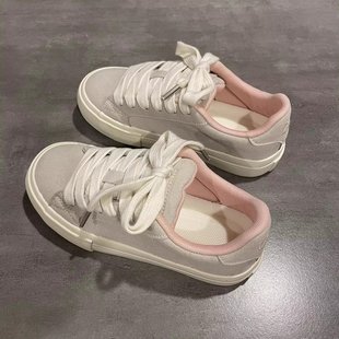 2025 New Spring and Summer Niche Student Thick-Soled Bread Shoes Trendy Versatile White Shoes Ins Soft-Soled Sneakers for Women