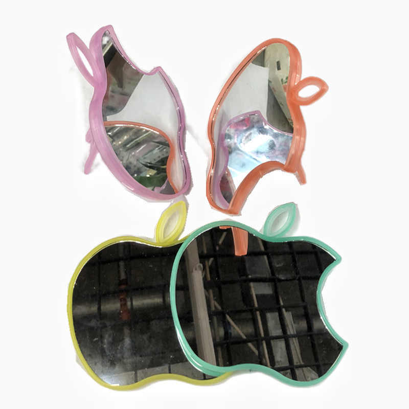 Apple espejo de maquillaje de color plástico de escritorio de un solo lado espejo
