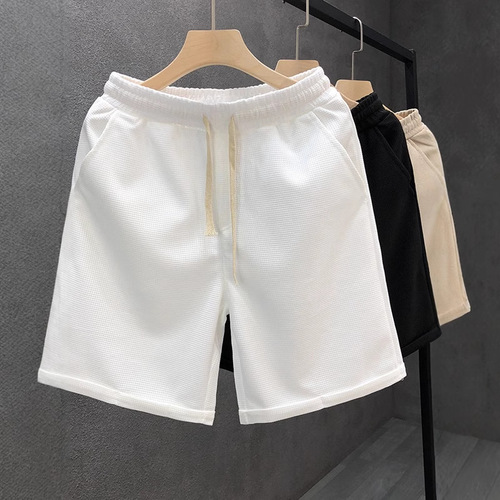 Walgrave White Shorts Men's Trendy Matchable Five-Pocket Pants 2025 Summer Men's Loose Straight Leg Big Pants