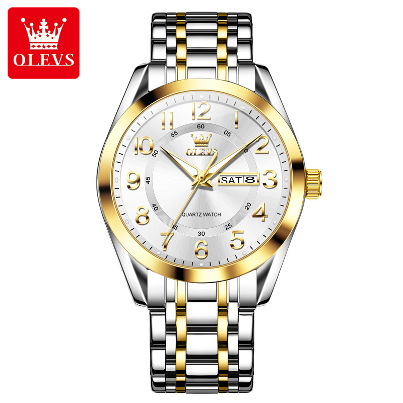 Oris Olevs Brand New Simple Digital Fully Automatic Quartz Men's Watch for Middle-Aged and Elderly Men's Watches
