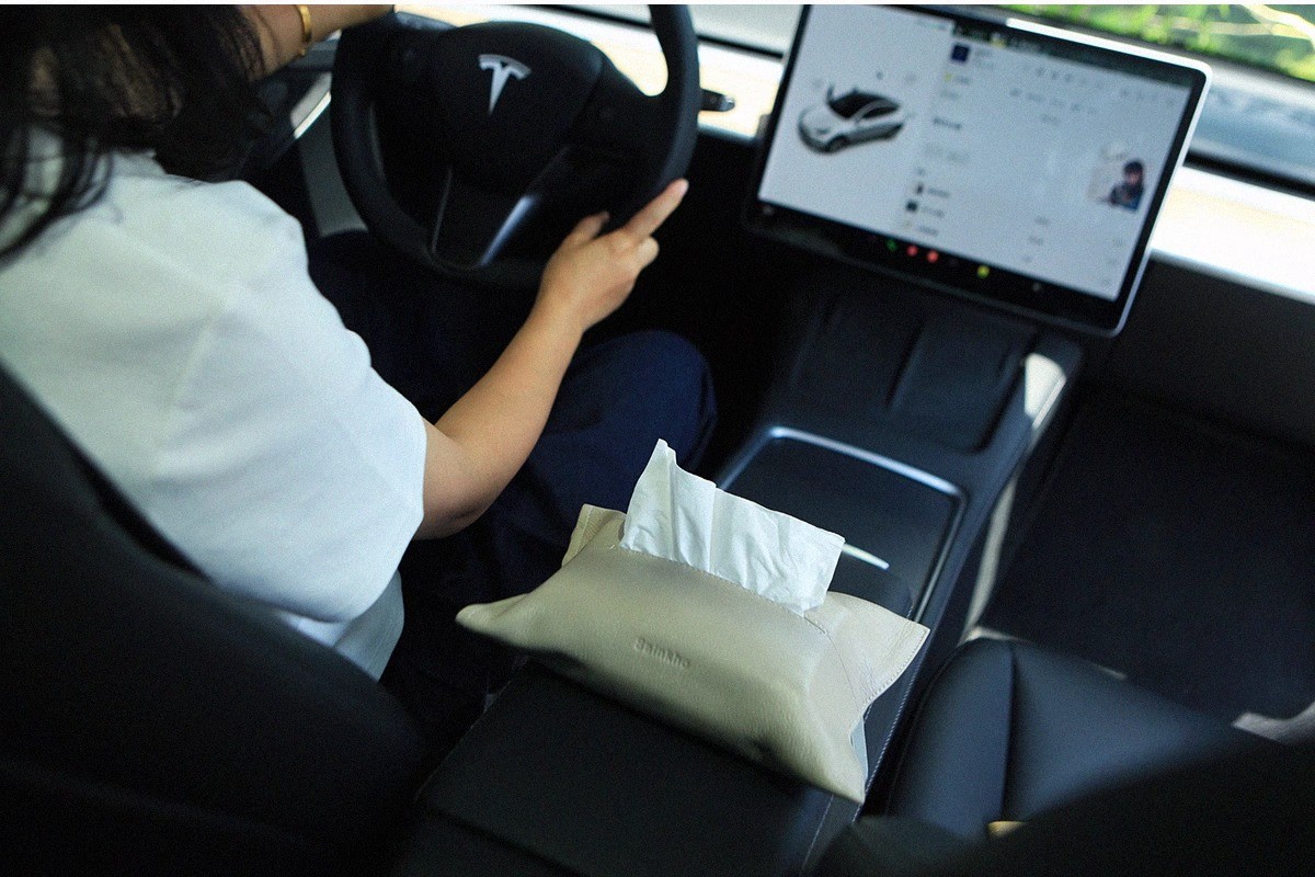 Leather Tissue Box Leather Tissue Storage Car Tissue Box Creative Seat Strap Car Hanging Tissue Paper