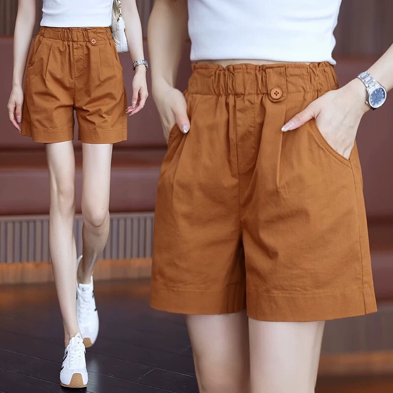 Women's Summer Thin Wide-Leg Shorts 2026 New Elastic High-Waist Fashion Casual Pants Loose A-Line Hot Pants for Outdoor Wear Women's Summer Thin Wide-Leg Shorts 2026 New Elastic High-Waist Fashion Casual Pants Loose A-Line Hot Pants for Outdoor Wear