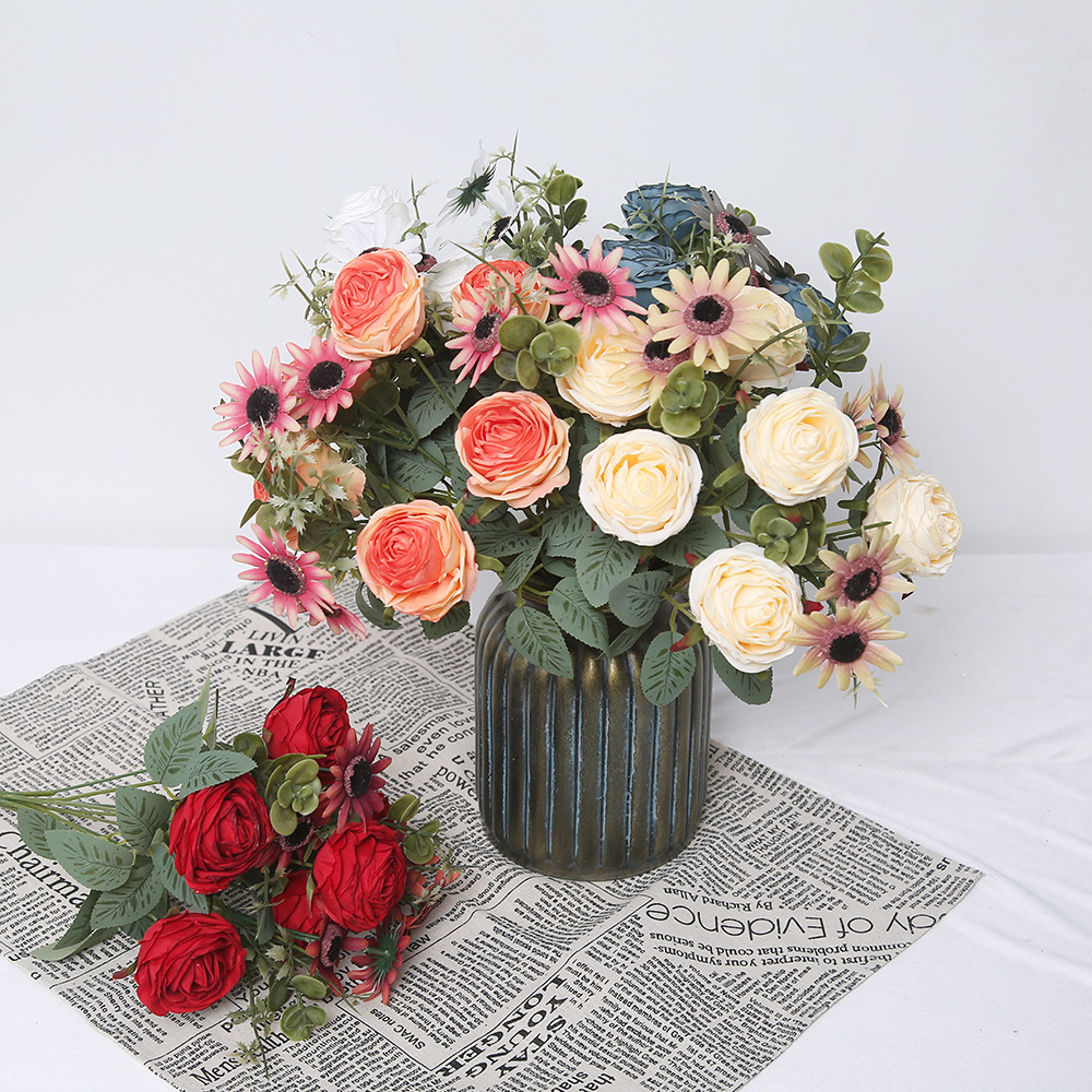 Ramos de flores de simulación europea minorista mayorista Ramos de flores de boda Ramos de props de fotografía Decoración de la sala de estar