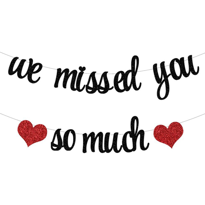 Te extrañamos tanto Banner, banner de bienvenida negro, signo de bienvenida a casa