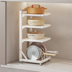 多機能キッチン床置き収納ラック家庭用ポット収納ラック多層キャビネットストーブ層状調節可能なポットラック