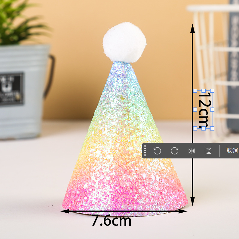 Amazon cross-border mascota brillo sombrero de cumpleaños perro gato fiesta de cumpleaños traje sombrero