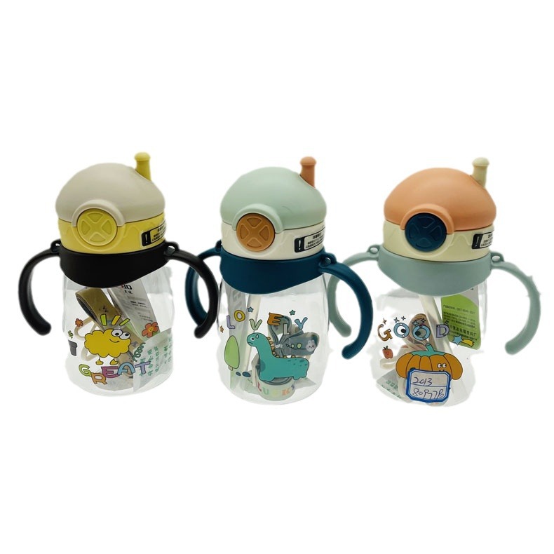 XBD2013 taza de agua de paja súper linda de los niños con mango súper lindo niño 500ml taza de agua taza de paja taza práctica
