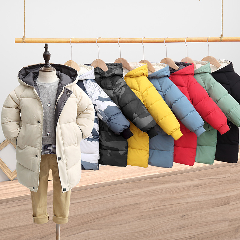 Children's cotton padded clothes baby cotton padded clothes down cotton padded clothes boys' cotton padded clothes Korean version girls' cotton padded jacket medium long winter warm coat