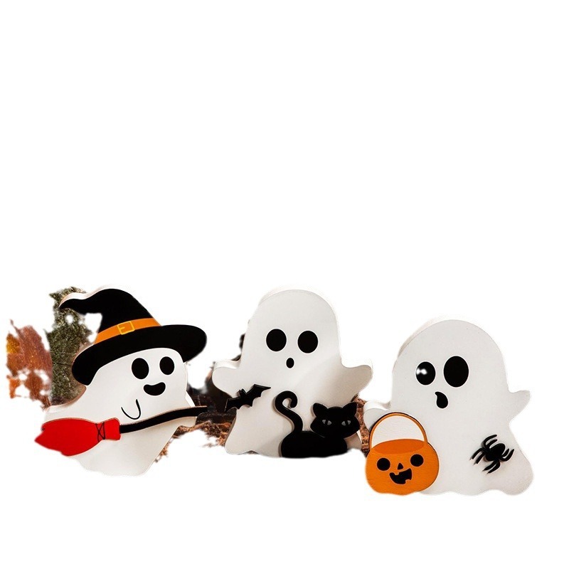 ハロウィーン装飾品階層トレイ装飾テーブル看板パーティー家庭棚展示かわいい幽霊|undefined