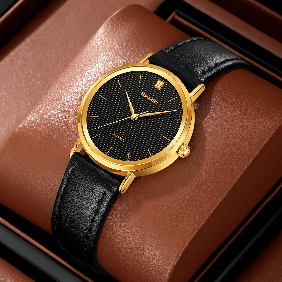Momento de venta transfronteriza de moda moda de mujer simple reloj de pulsera ligero de lujo correa impermeable reloj de cuarzo al por mayor