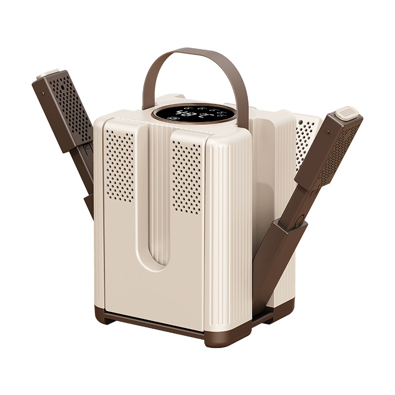 Secador de zapatos de tres cabezales y seis brazos.