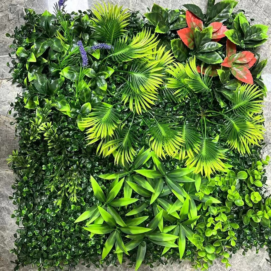 Pared de planta de simulación, sala de estar, pared de decoración, planta verde persa, pared de helecho de simulación, decoración de interiores de boda