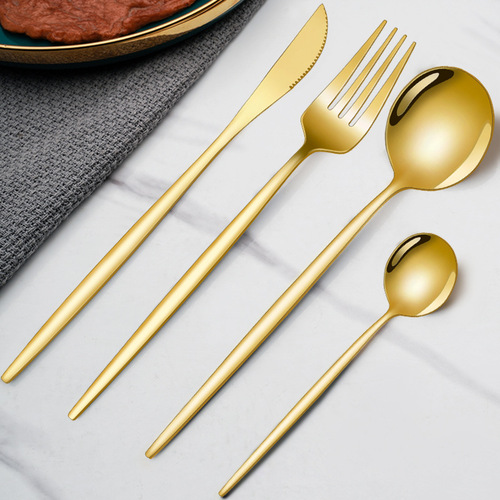 Spoon Cross-Border Western Tableware Gift Set - Bestselling Portugal Stainless Steel High-End 24-Piece Knife, Fork, and Spoon Set